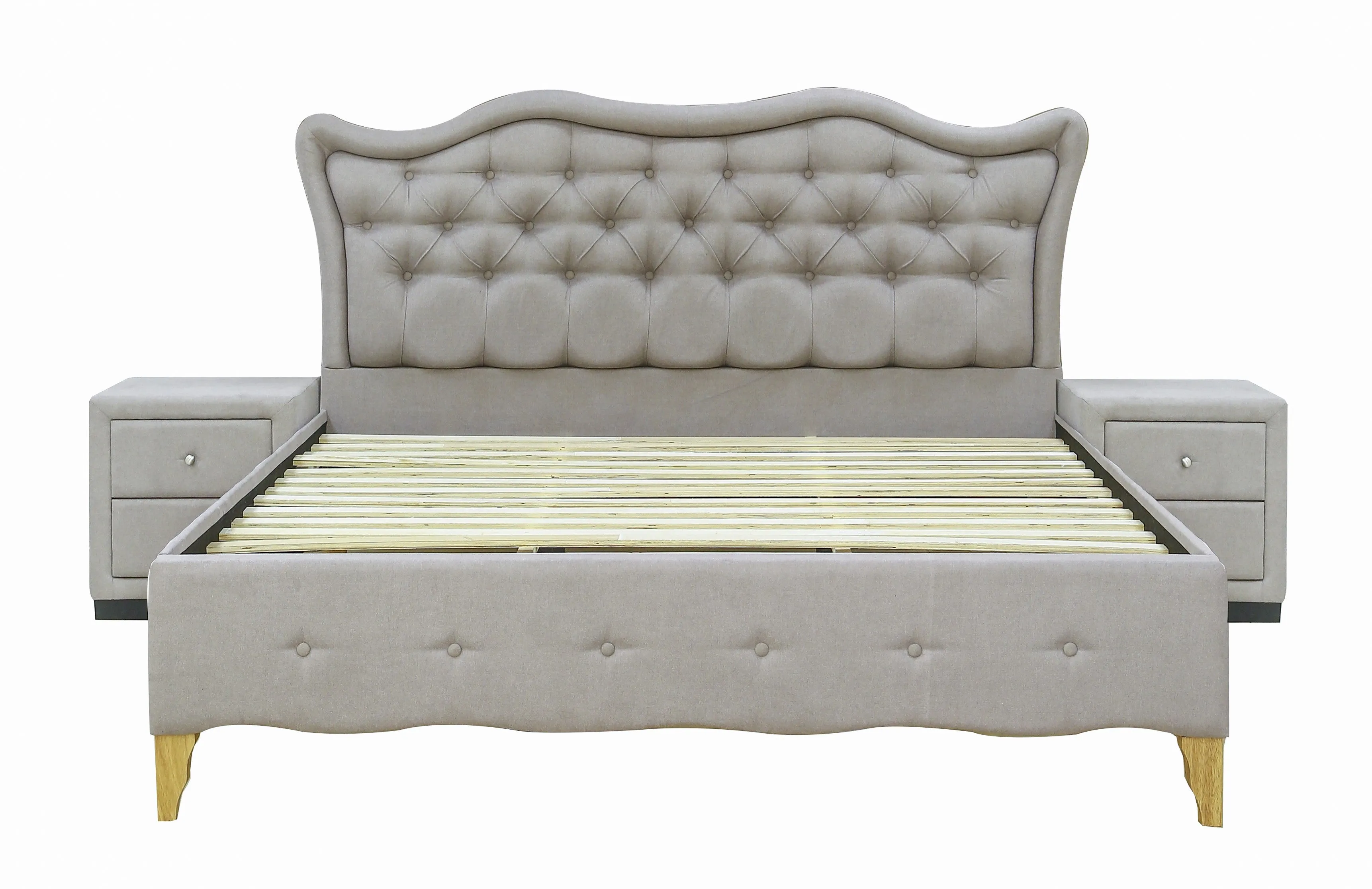 AFT KING BED FRAME UPHOLSTERED WITH SIDE TABLE