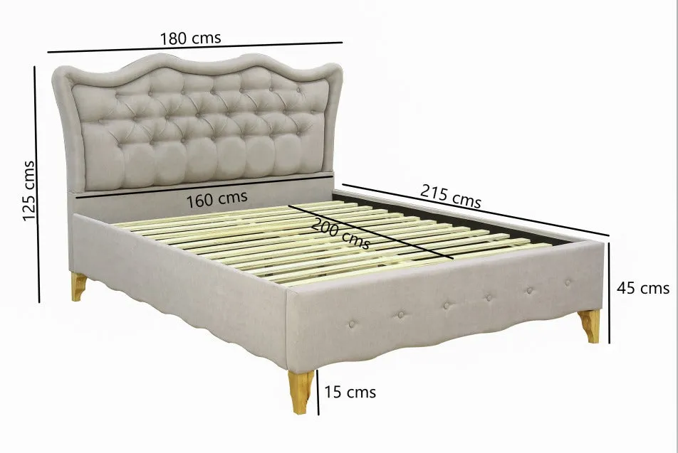AFT QUEEN BED FRAME UPHOLSTERED WITH SIDE TABLE