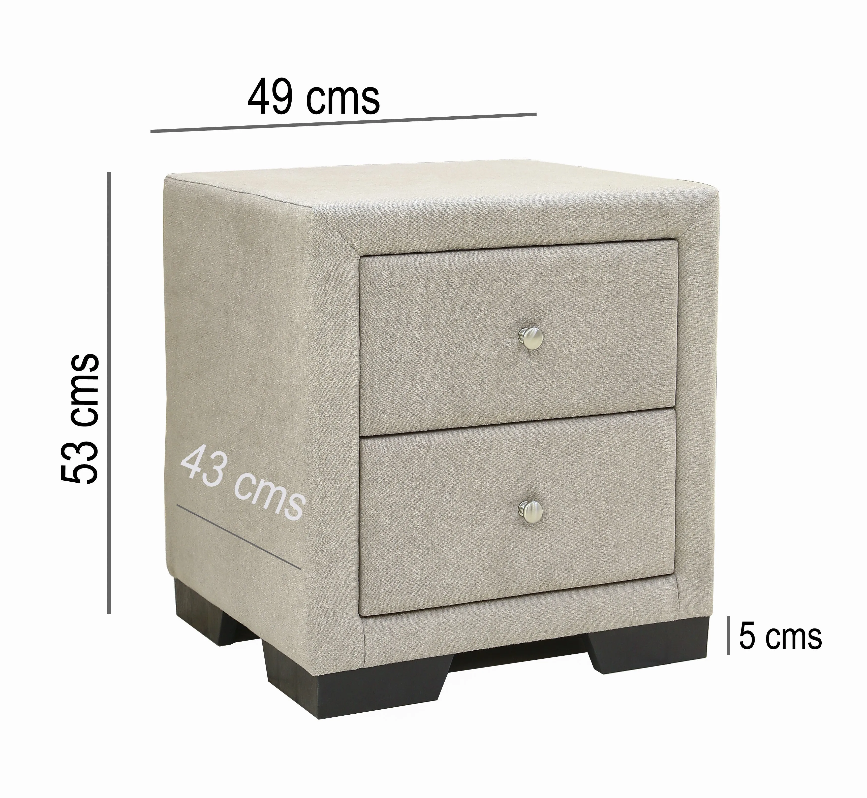 AFT QUEEN BED FRAME UPHOLSTERED WITH SIDE TABLE