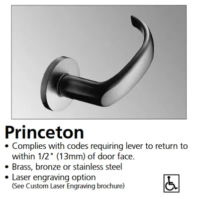 Corbin Russwin ML2051-PSM-626 Entrance or Office Mortise Lock, Princeton Lever, M Escutcheon