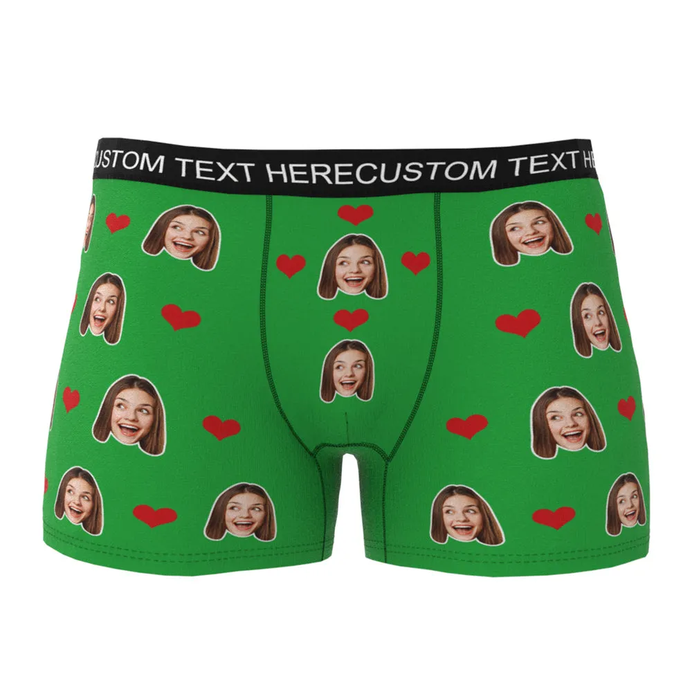 Custom Heart Face Boxer Briefs Men's Underwear with 3D Online Preview