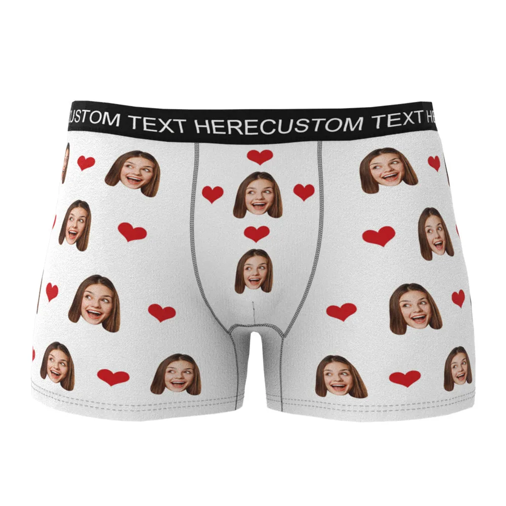 Custom Heart Face Boxer Briefs Men's Underwear with 3D Online Preview