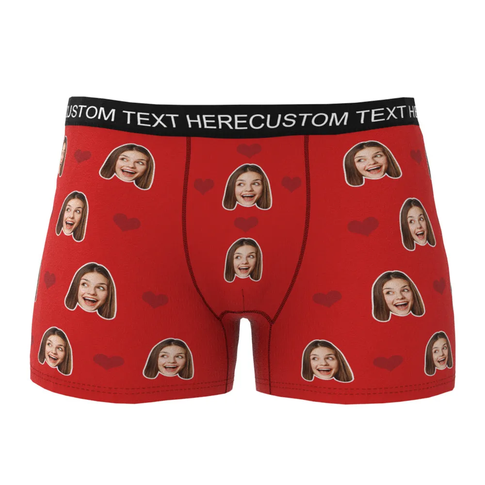 Custom Heart Face Boxer Briefs Men's Underwear with 3D Online Preview