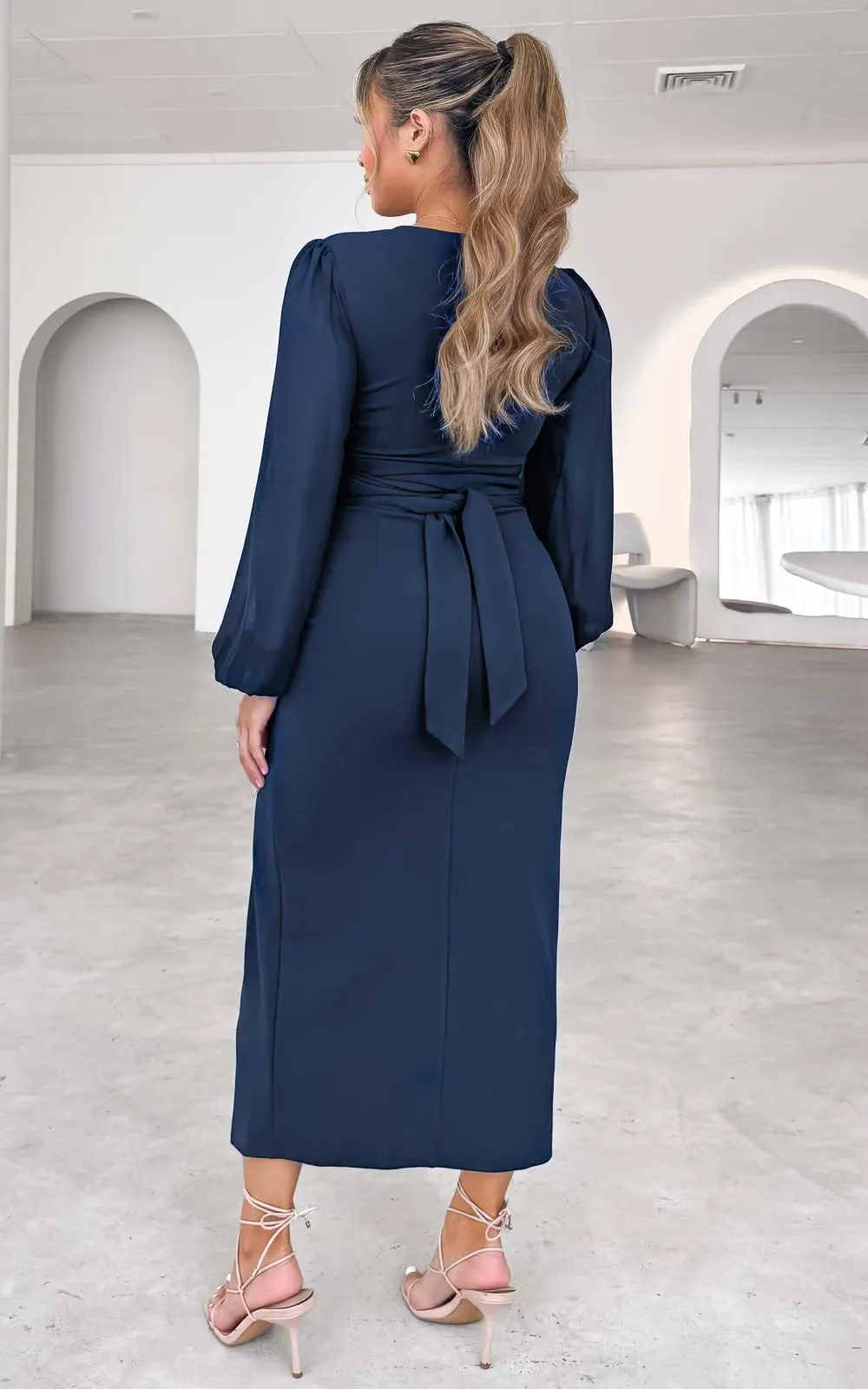 Fergus Midi Dress - Navy