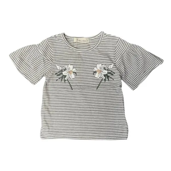 Floral Pinstripe Tee