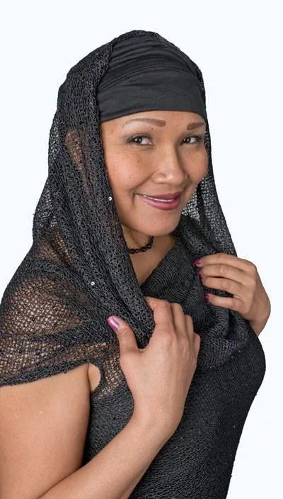 Hooded Cowl Tunic - Lovely Lace in Blue, Multi-Style (Only Two Small Left!)