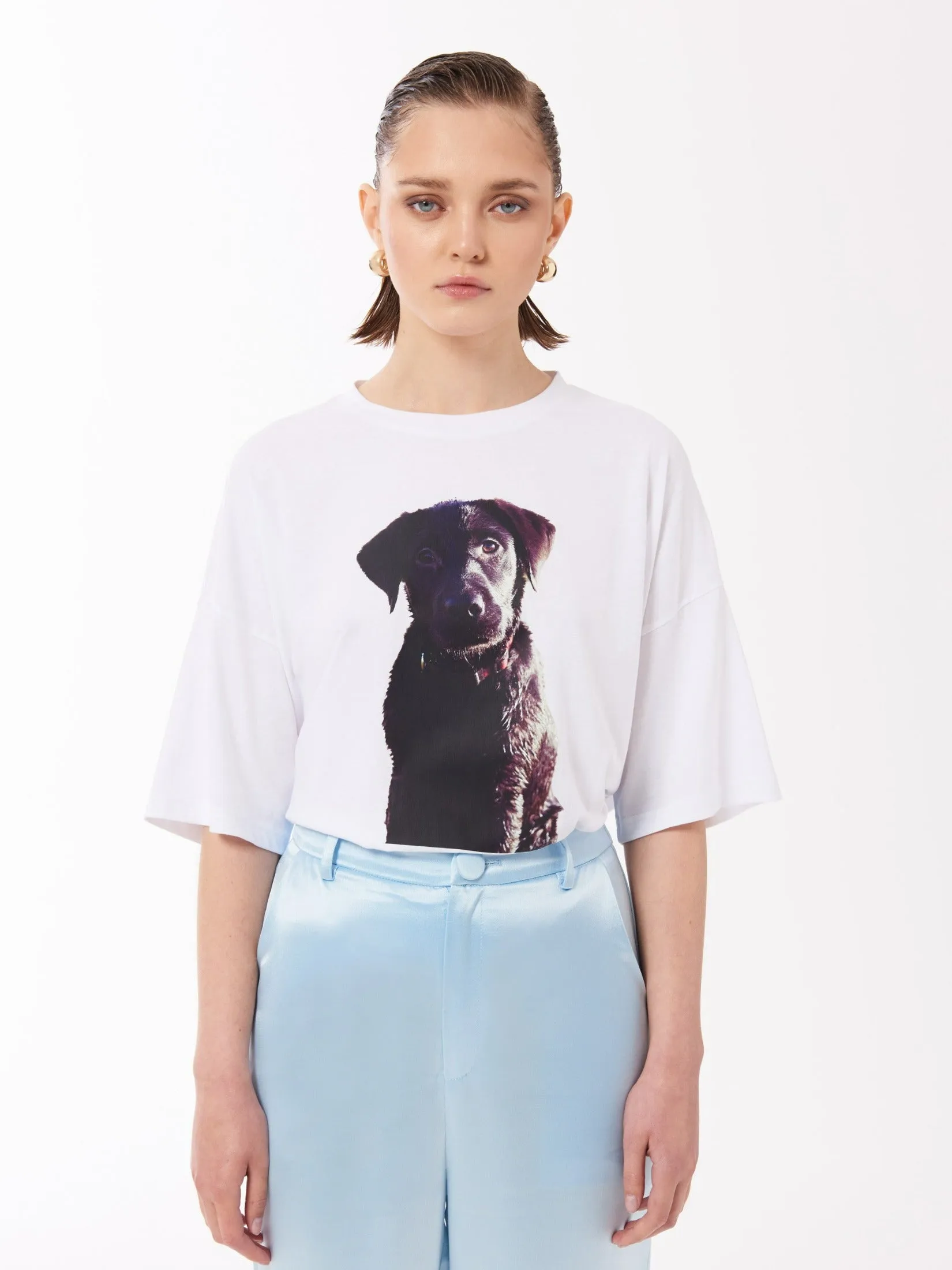 Labrador Puppy Print Unisex T-Shirt in White