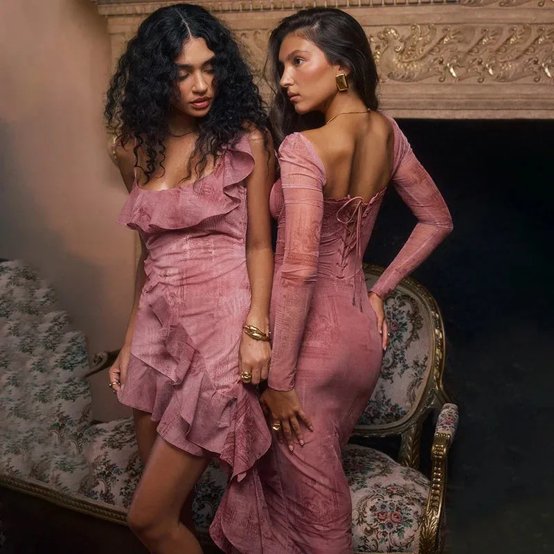 Lara | Elegant Pink Women's Dress