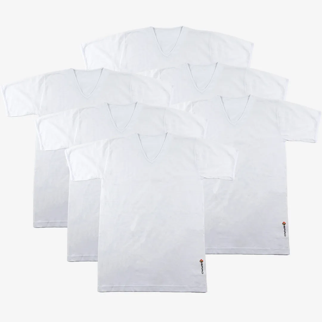 Lot de 6 T-shirts ESPIRO 100% Coton - Col V