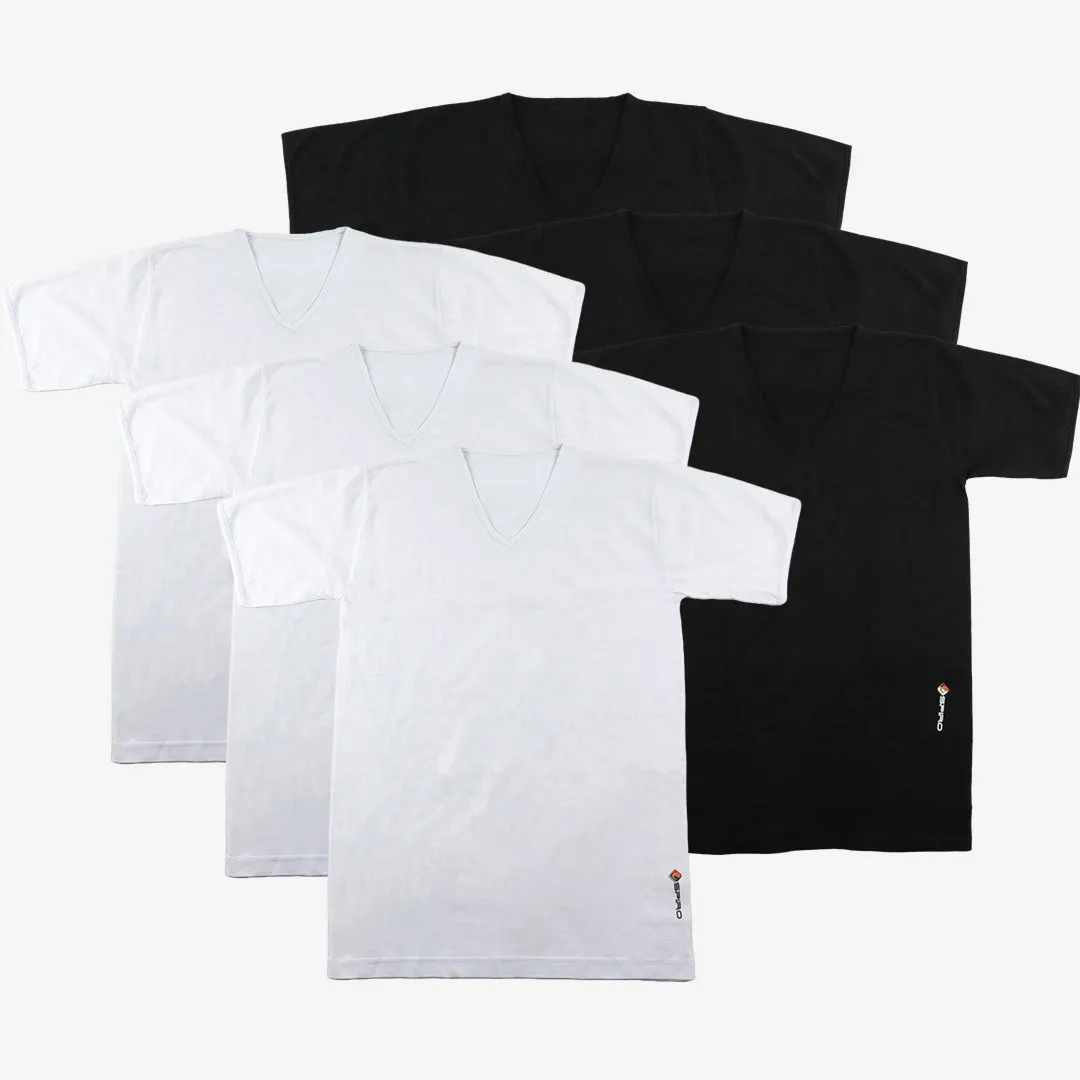 Lot de 6 T-shirts ESPIRO 100% Coton - Col V