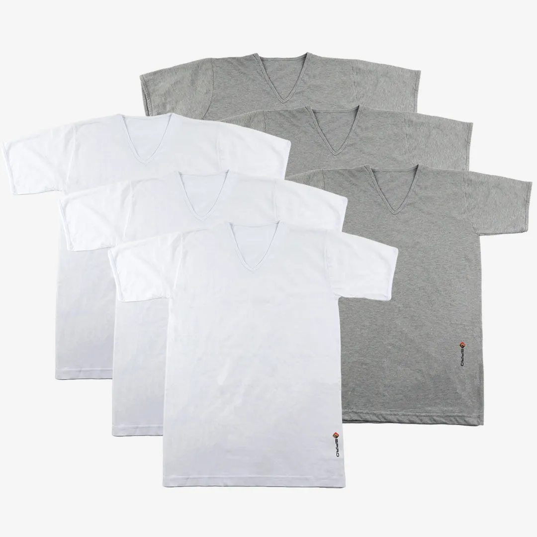 Lot de 6 T-shirts ESPIRO 100% Coton - Col V