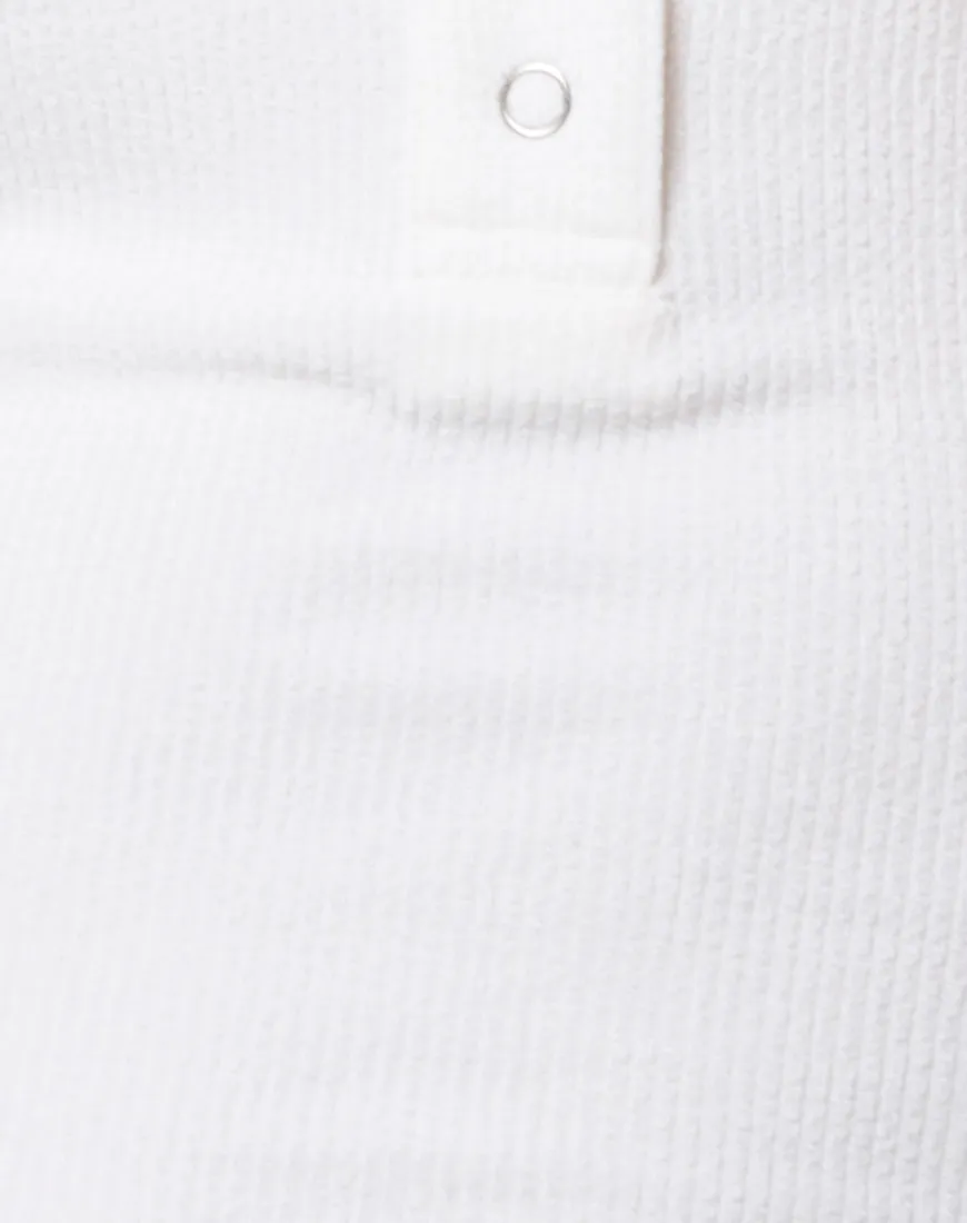 Maiza Bodycon Dress in Baby Rib Ivory