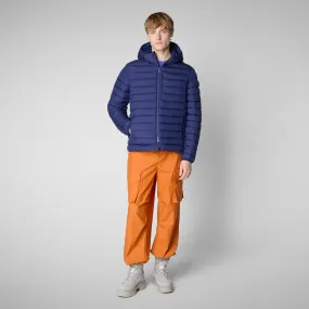 Man's animal free puffer jacket Juncus in eclipse blue