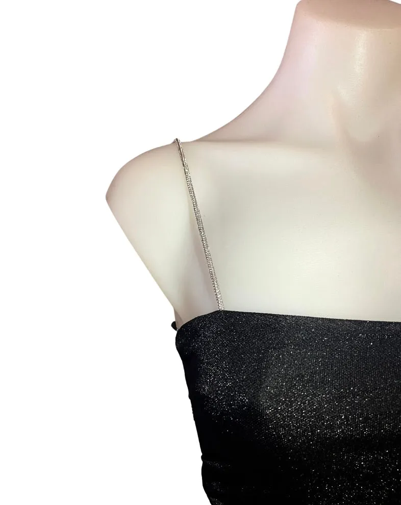 Maya Glitter Mini Dress - Black