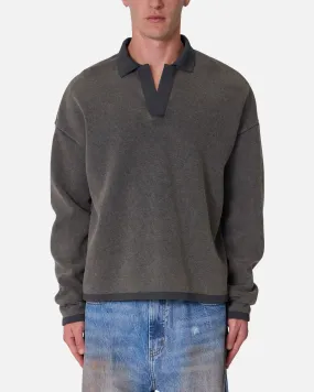 MNML Polo Thermal Long Sleeve T-Shirt Charcoal Grey