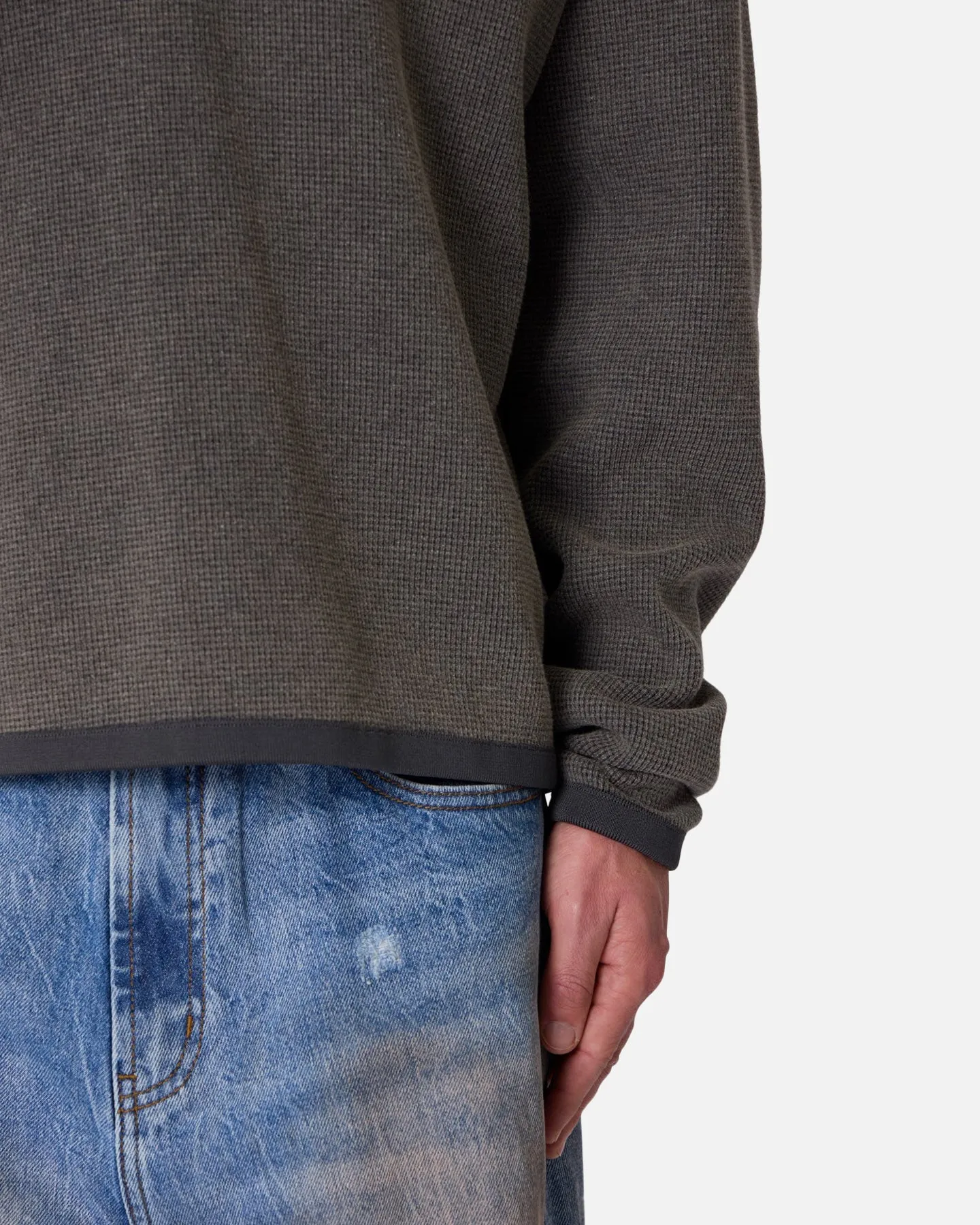 MNML Polo Thermal Long Sleeve T-Shirt Charcoal Grey