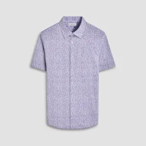 Myron Double-Sided Leaf & Check OoohCotton Short-Sleeve Shirt