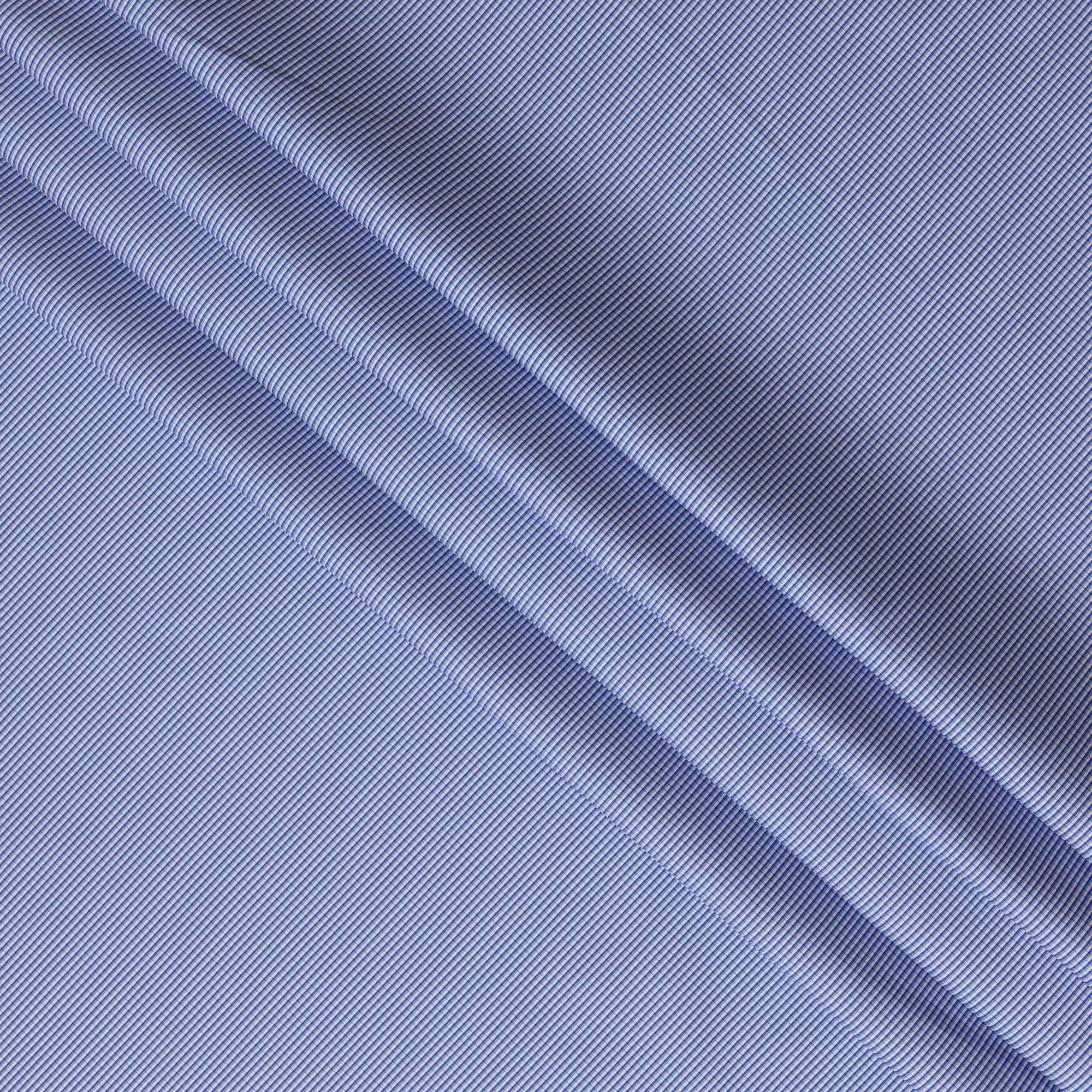 Navy Blue and White Micro Check 100% Cotton Shirting Fabric, 150 cm Width, Made in Italy-D20482