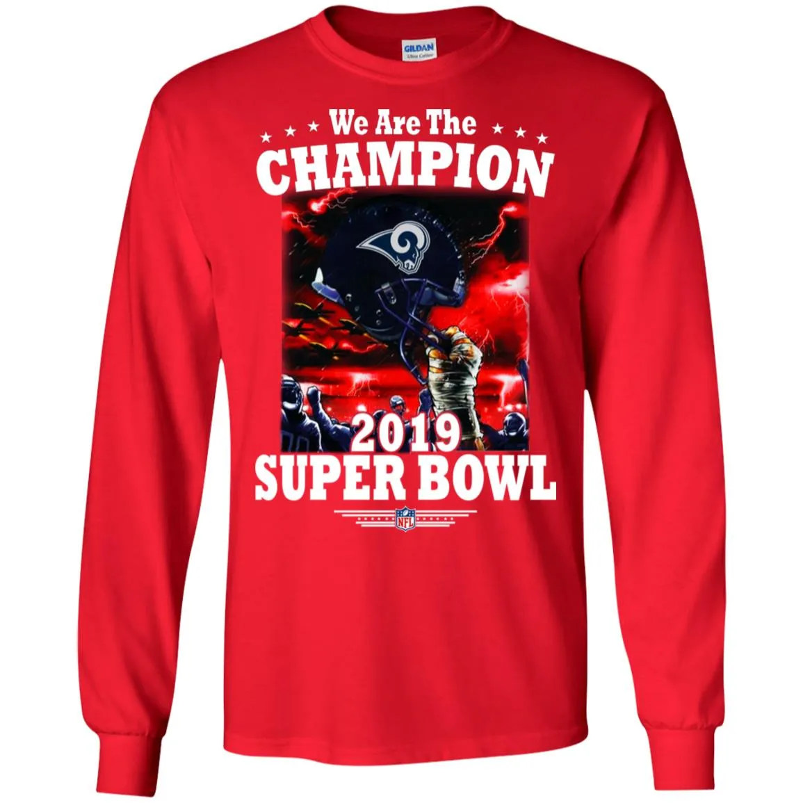Nfl – Los Angeles Rams We Are The Champion 2019 Super Bowl Football Men Long Sleeve Shirt