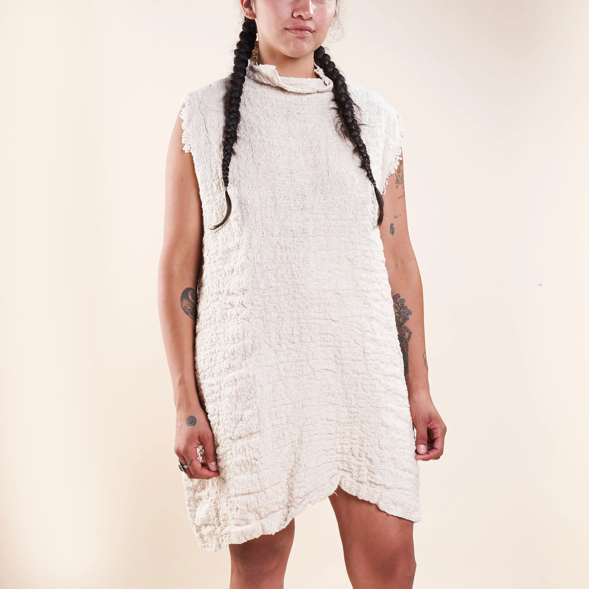 Olga Tunic, Undyed Handspun Natural Cotton