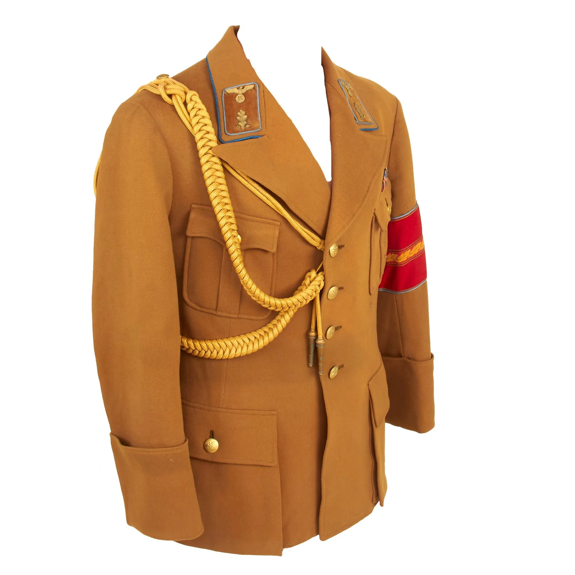 Original German WWII NSDAP Local Group Leader Uniform Tunic With Breeches & Dress Aiguillette - Ortsgruppenleiter