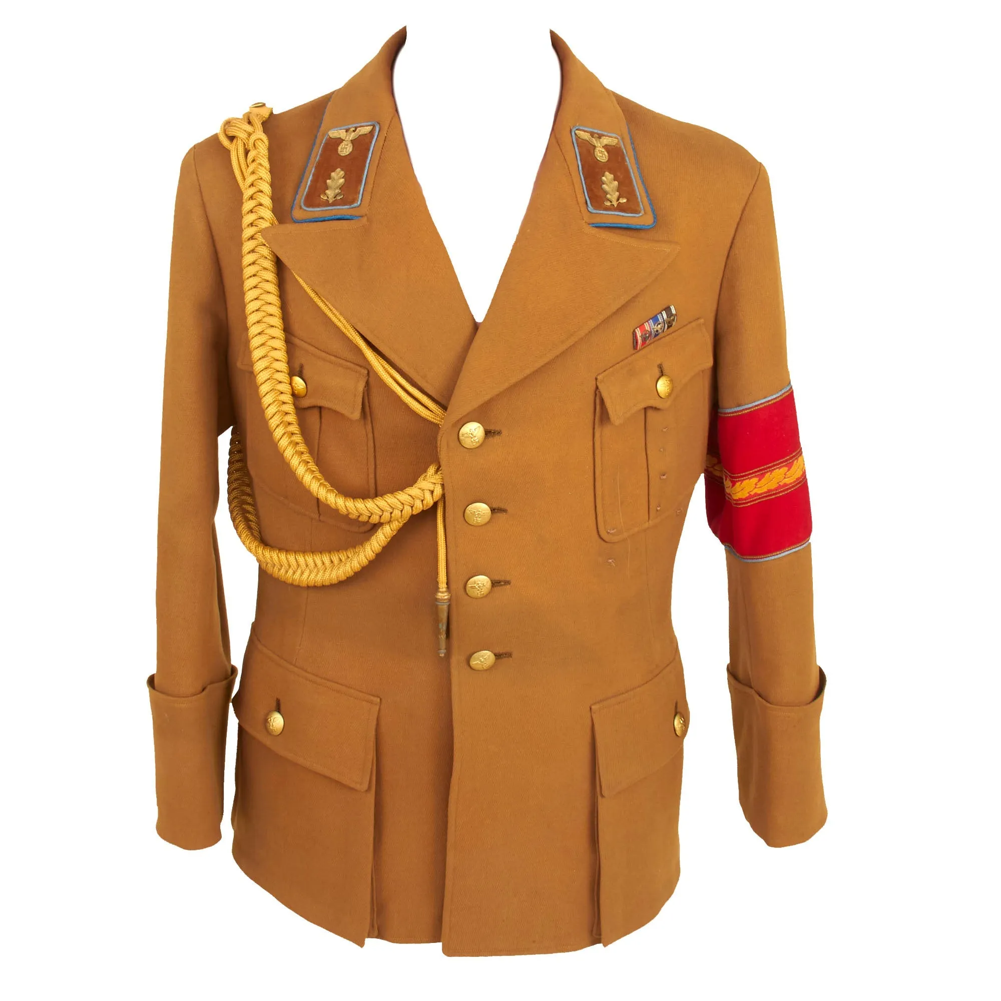 Original German WWII NSDAP Local Group Leader Uniform Tunic With Breeches & Dress Aiguillette - Ortsgruppenleiter