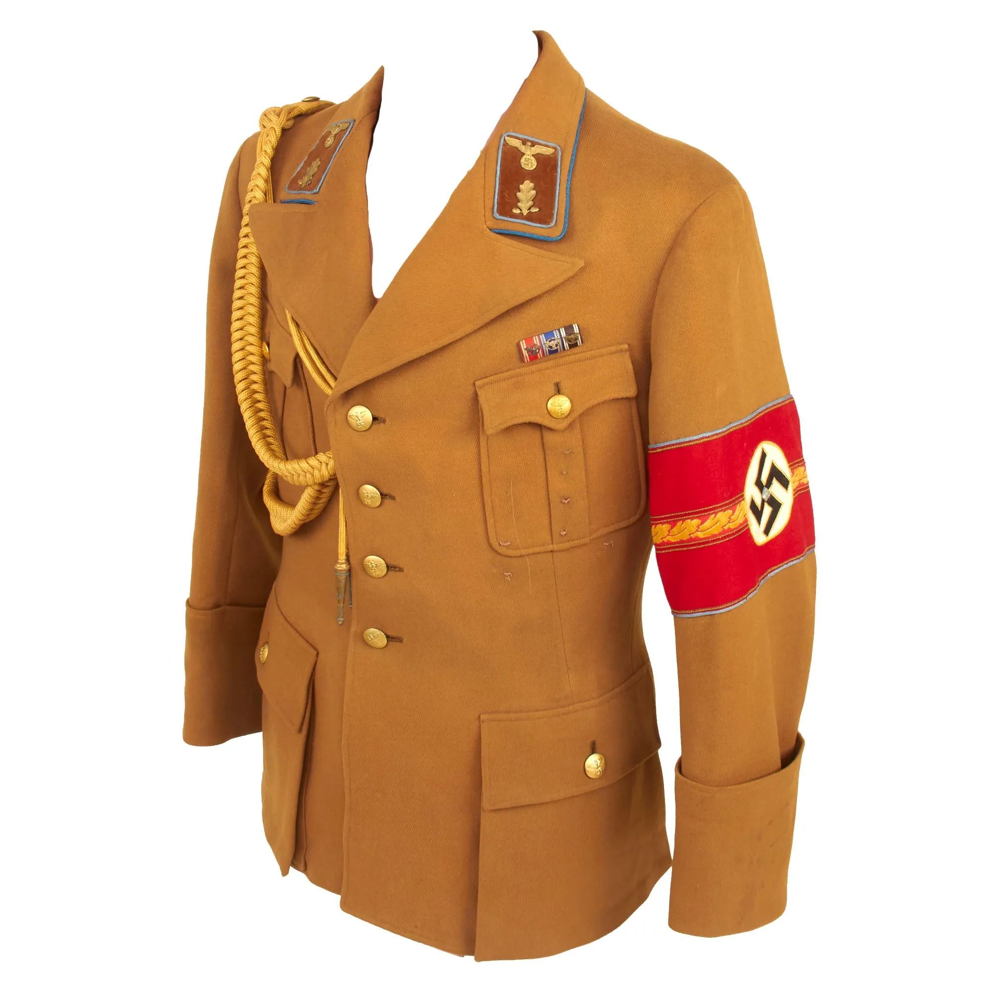 Original German WWII NSDAP Local Group Leader Uniform Tunic With Breeches & Dress Aiguillette - Ortsgruppenleiter
