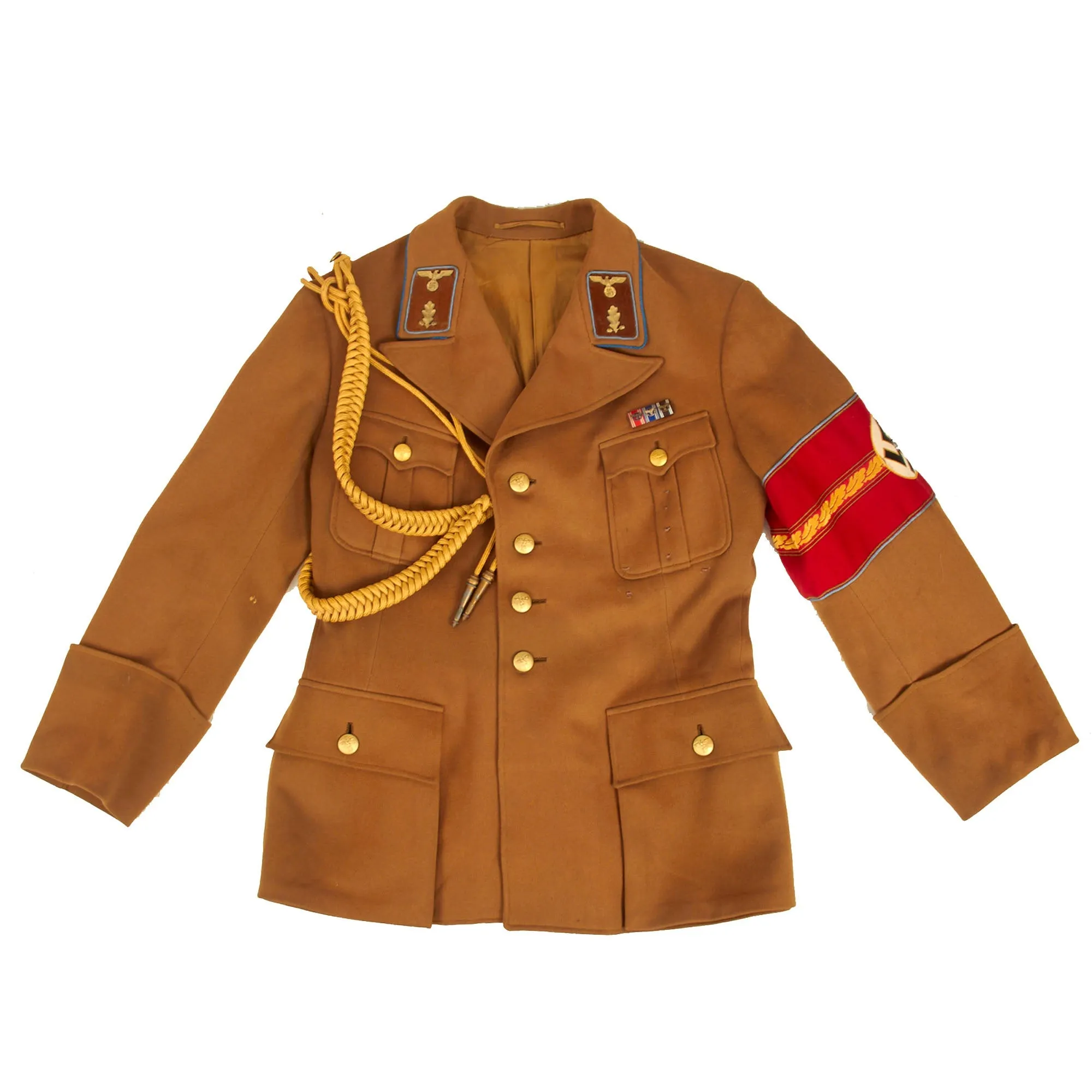 Original German WWII NSDAP Local Group Leader Uniform Tunic With Breeches & Dress Aiguillette - Ortsgruppenleiter