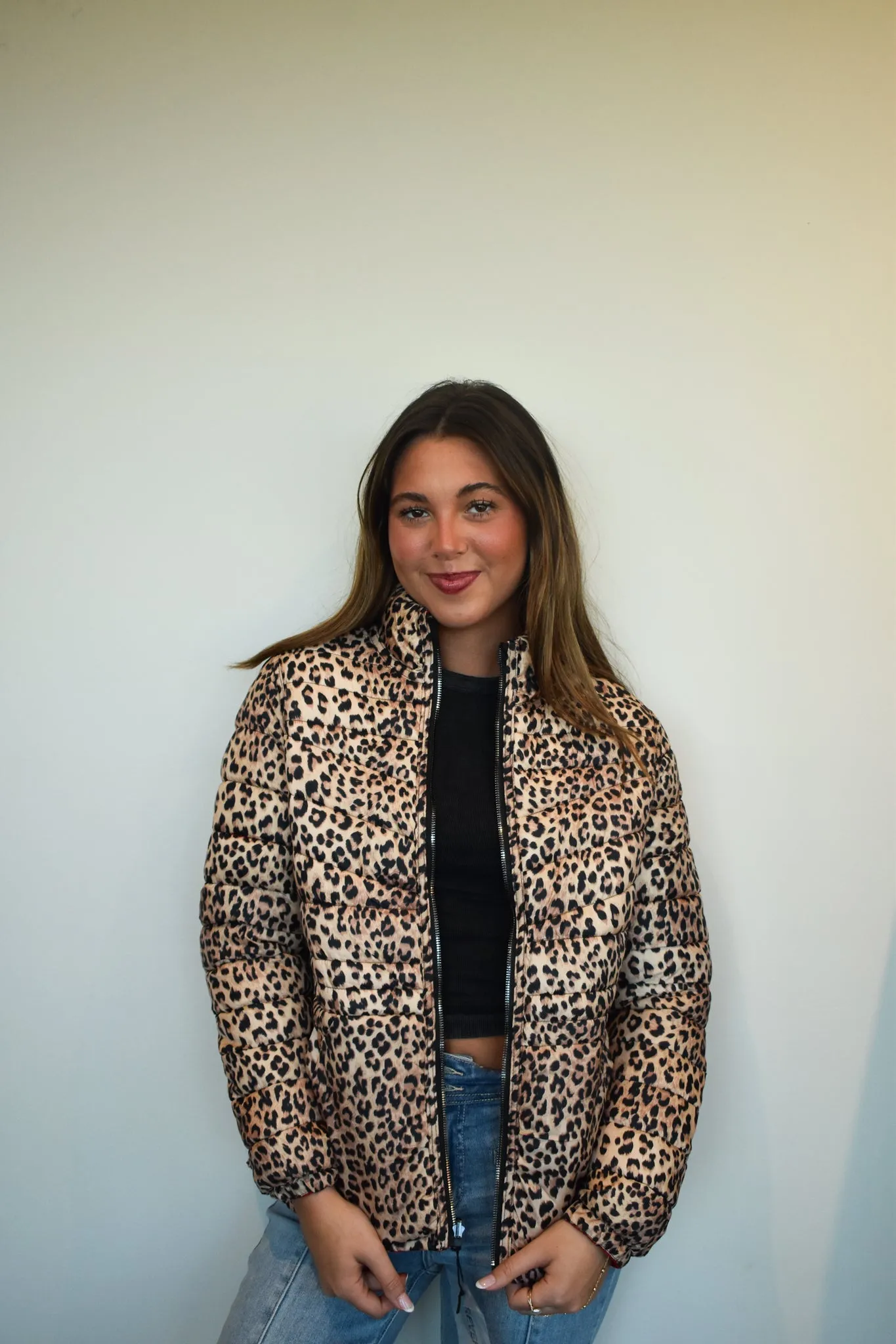 Reversible Leopard Puffer Jacket
