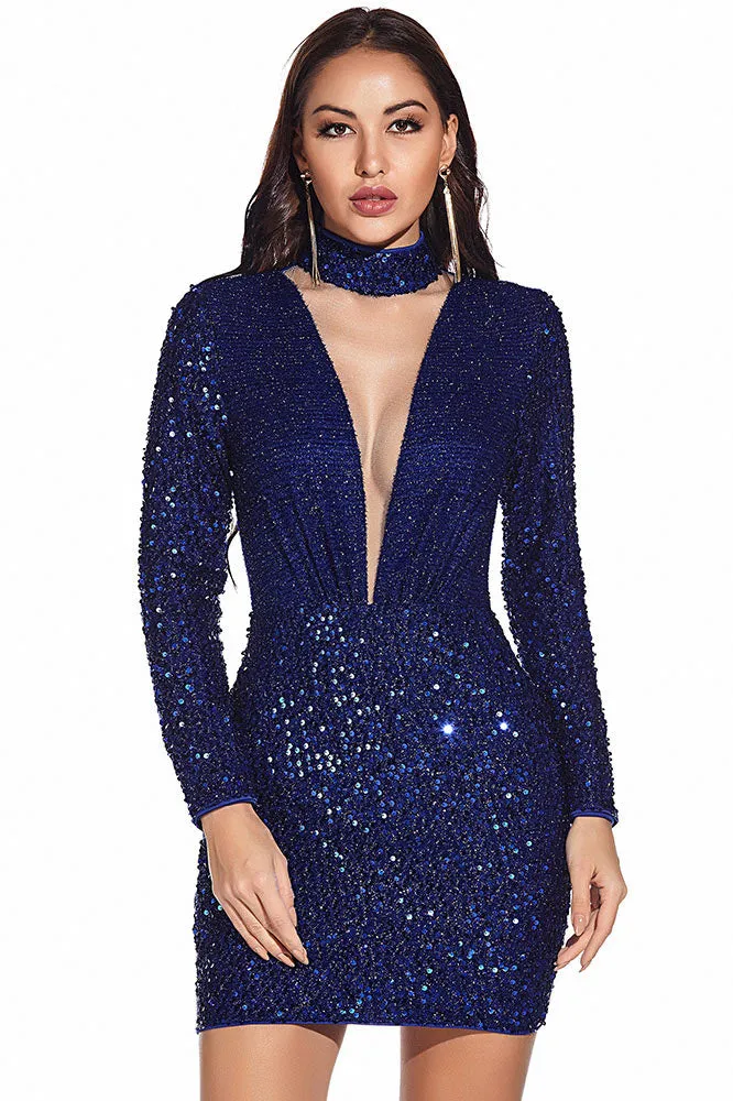 Sexy Short Mini Long Sleeve Party Club Dress
