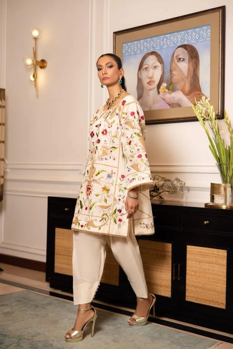 Shehrnaz - SHK-1216 - Talia - A - Off-white - Karandi - 2 Piece