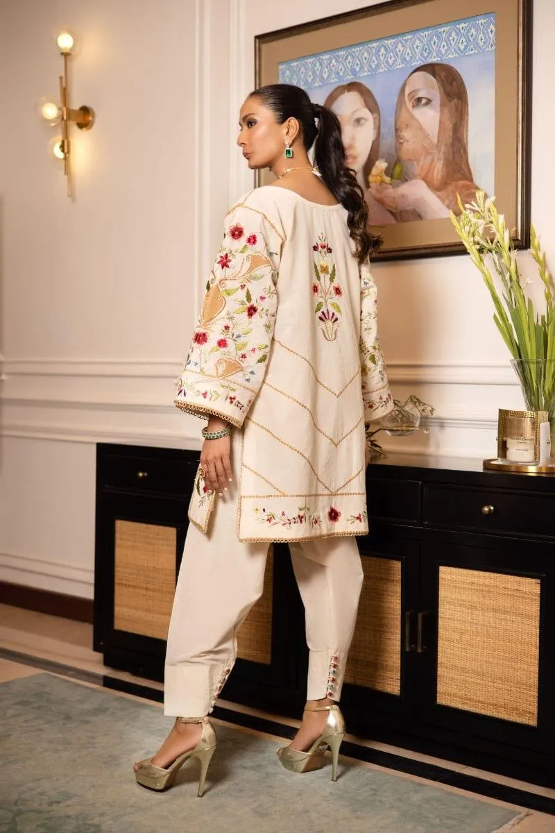 Shehrnaz - SHK-1216 - Talia - A - Off-white - Karandi - 2 Piece