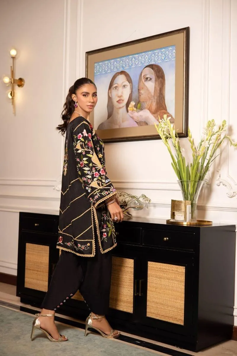 Shehrnaz - SHK-1217 - Talia - B - Black - Karandi - 2 Piece