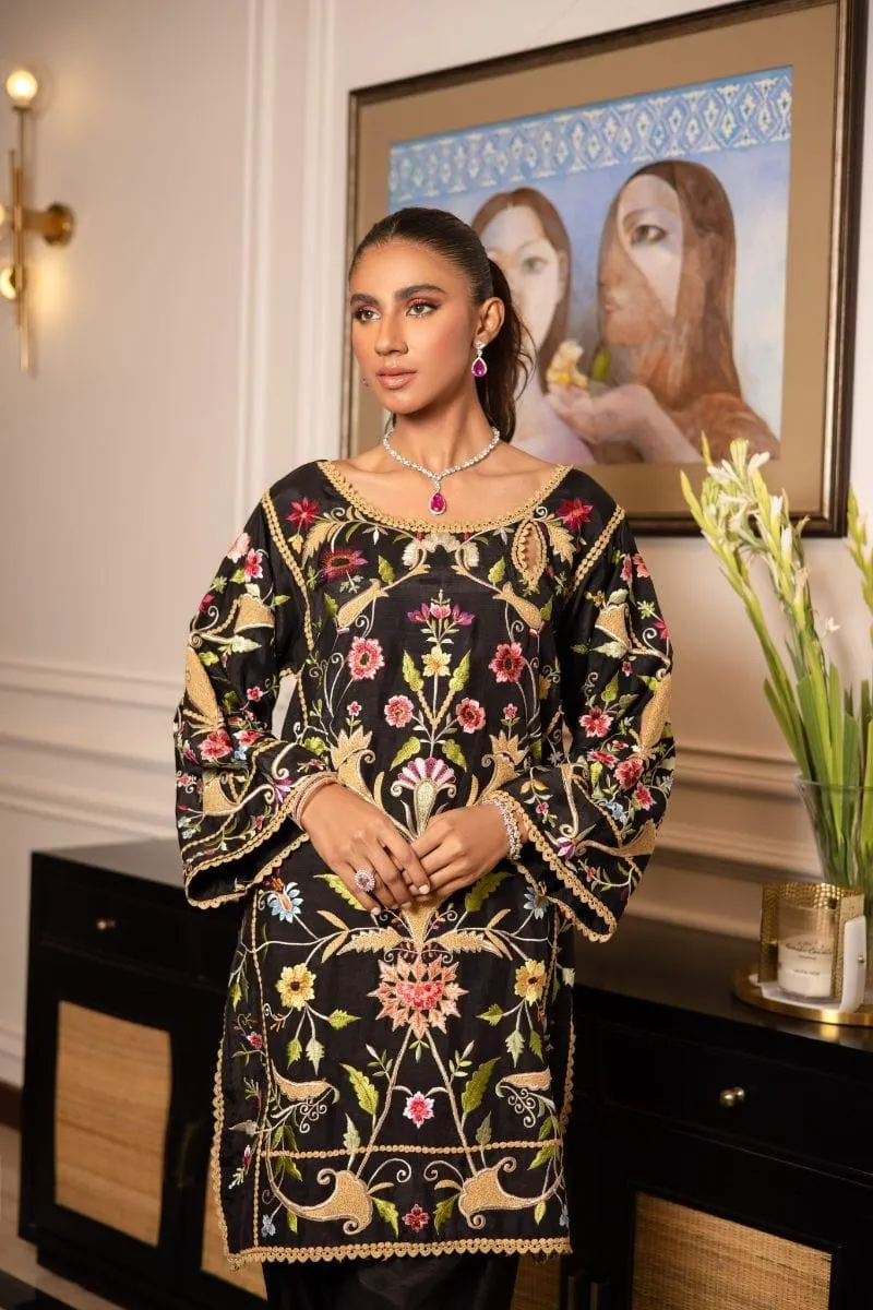Shehrnaz - SHK-1217 - Talia - B - Black - Karandi - 2 Piece