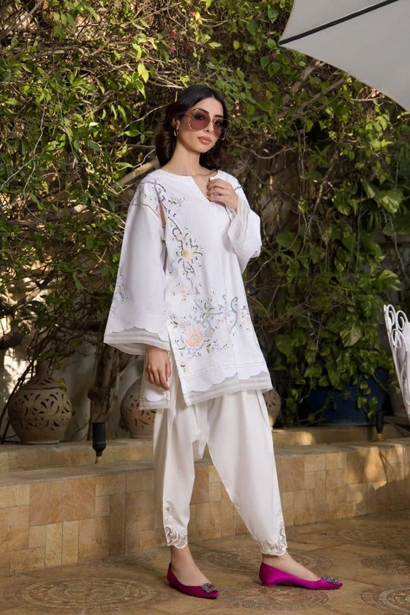 Shehrnaz - White Firdous Tunic - SHK-1060
