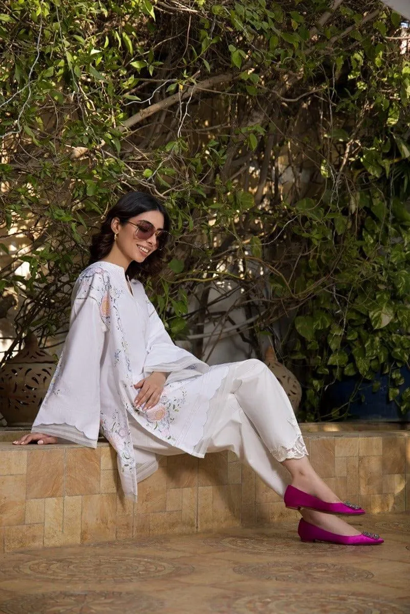 Shehrnaz - White Firdous Tunic - SHK-1060