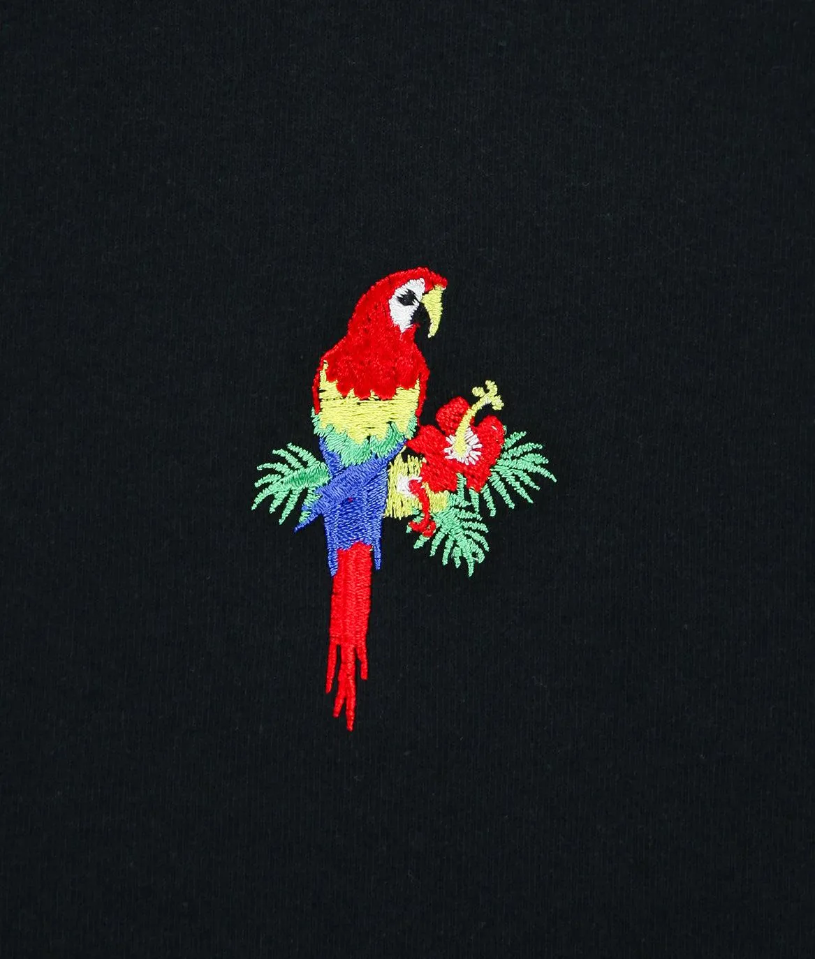 Tropical Parrot Embroidered Womens Tee