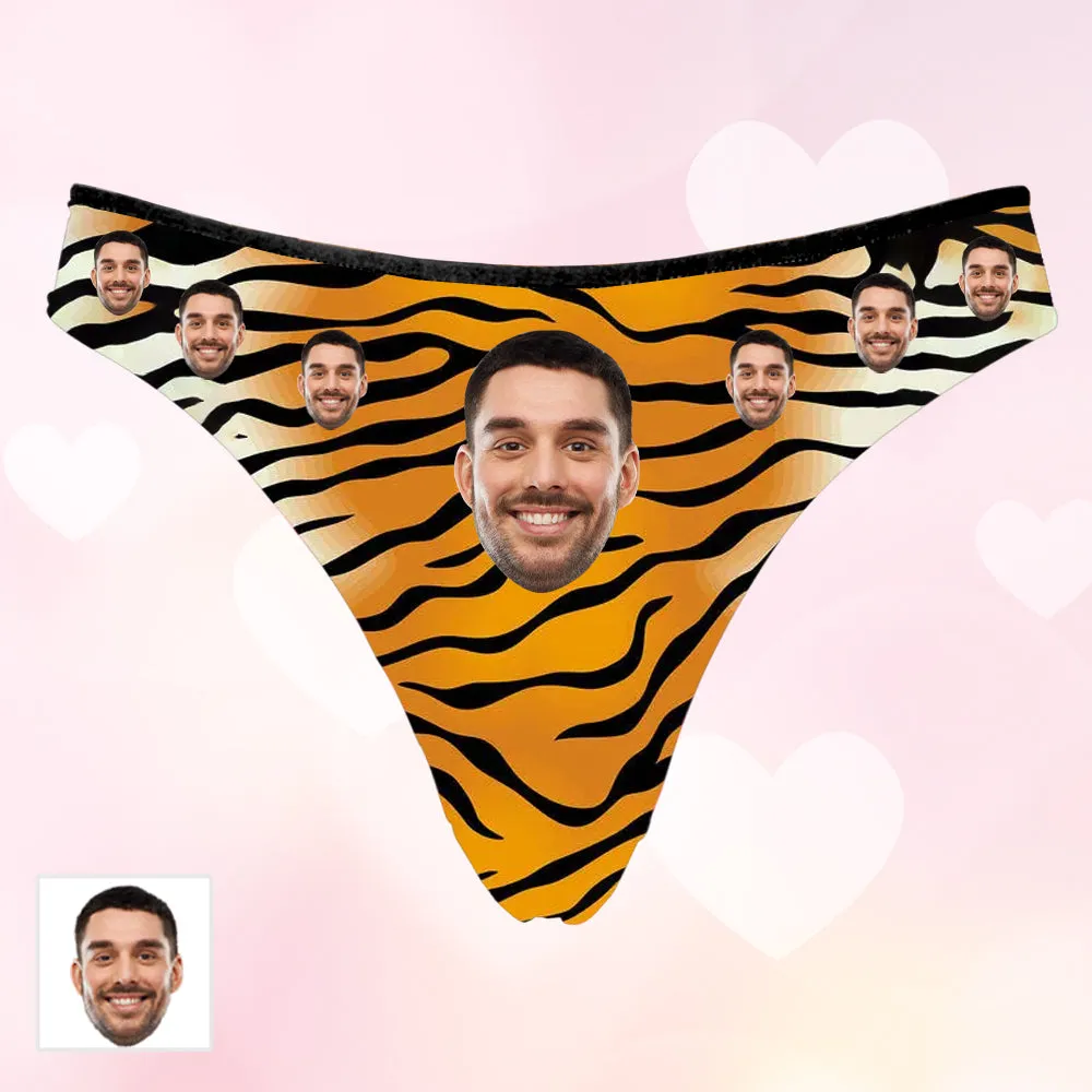 Womens Thong Panties Custom Face Underwear Year of the Zebra Leopard