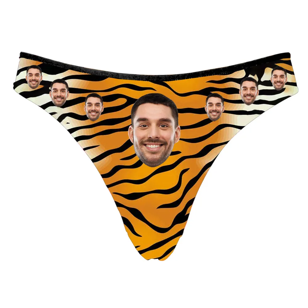 Womens Thong Panties Custom Face Underwear Year of the Zebra Leopard