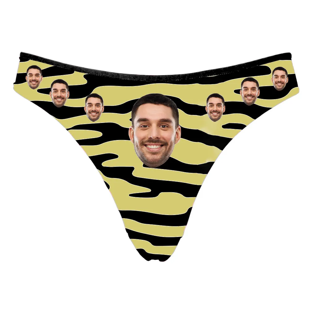 Womens Thong Panties Custom Face Underwear Year of the Zebra Leopard