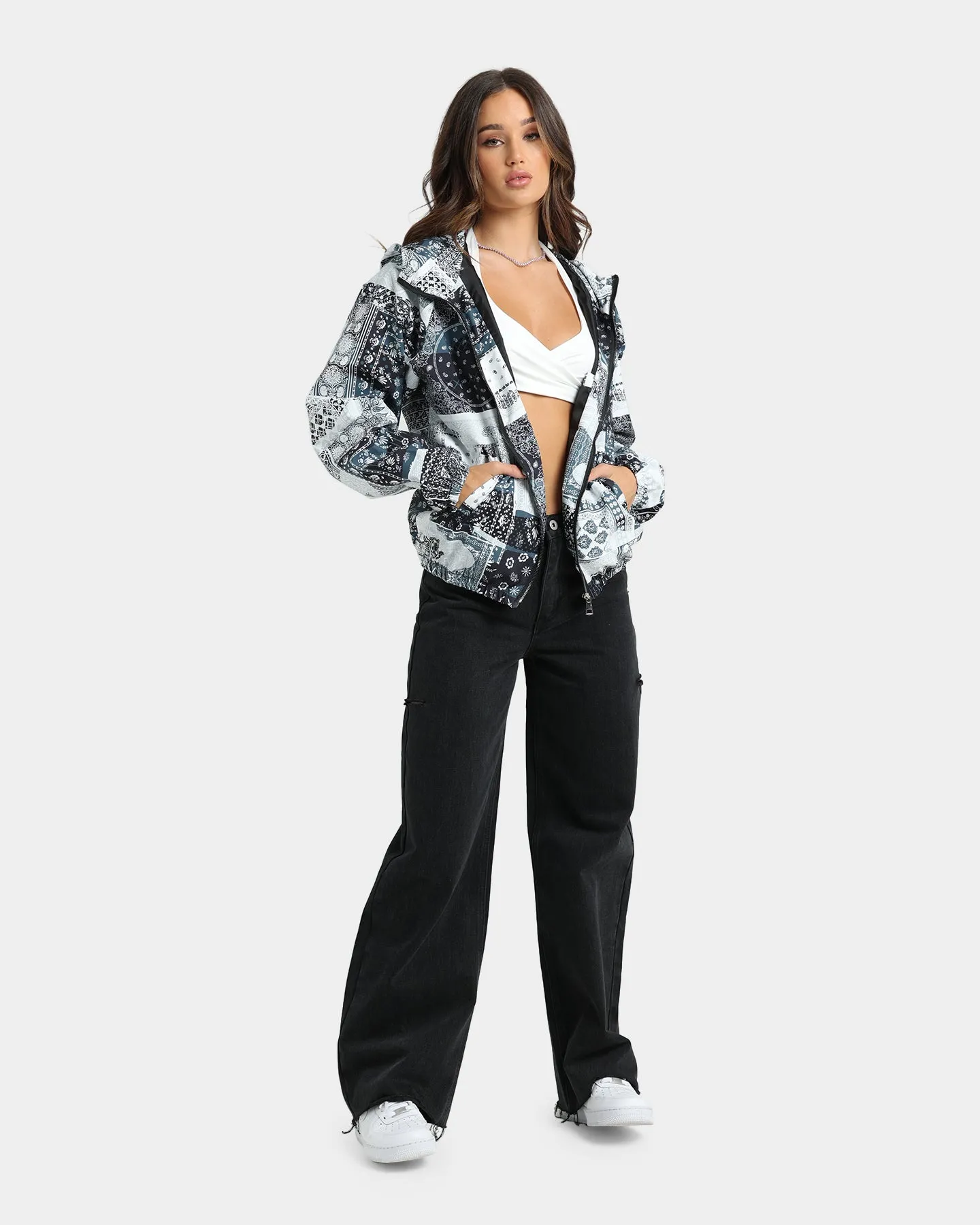 XXIII Women's Mylah Bandana Puffer Jacket Black/White